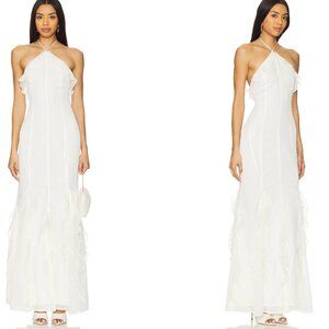 Runaway The Label Azlyn Halter Neck Maxi Dress in Ivory Size XS